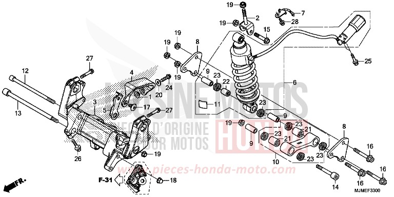 KISSEN, HINTEN von VFR800X „Crossrunner“ MAT GUNPOWDER BLACK METALLIC (NH436) von 2015
